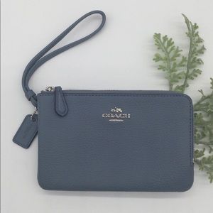 Coach Blue Wristlet Clutch